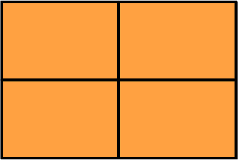 Orange Rectangle Fraction 4:4