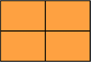 Orange Rectangle Fraction 4:4