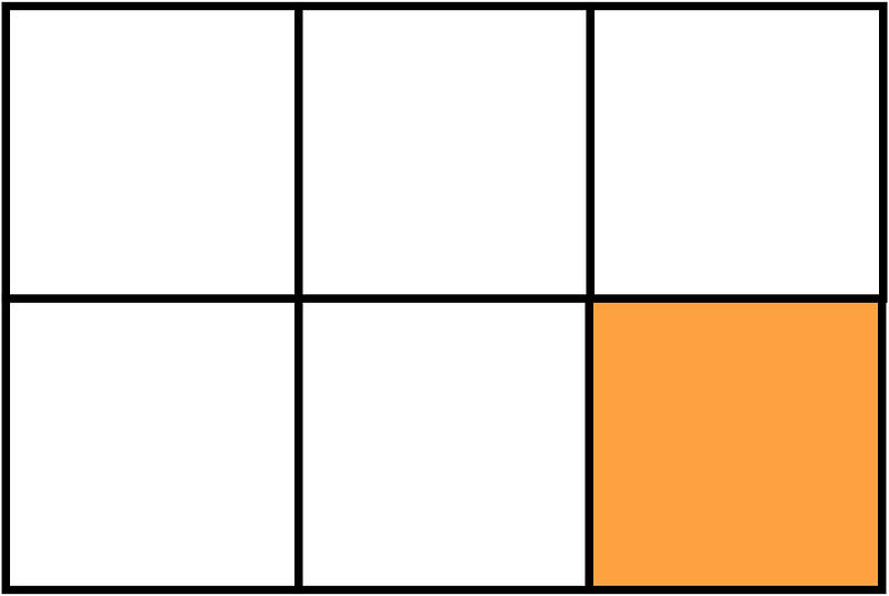 Orange Rectangle Fraction 1:6