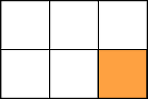 Orange Rectangle Fraction 1:6