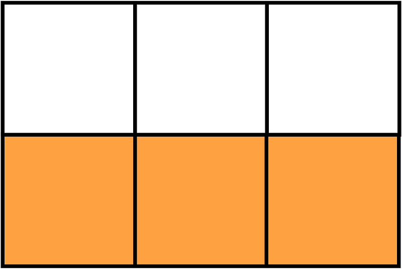 Orange Rectangle Fraction 3:6