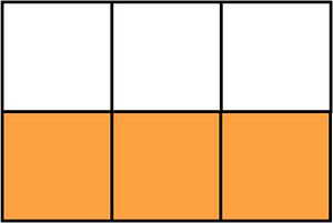 Orange Rectangle Fraction 3:6