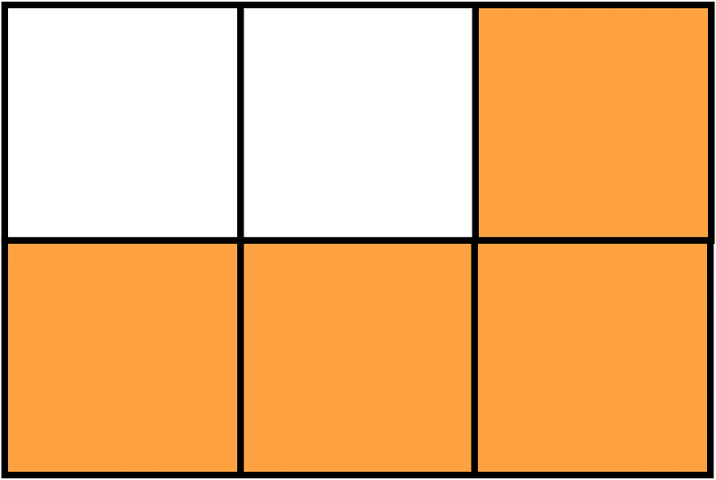 Orange Rectangle Fraction 4:6