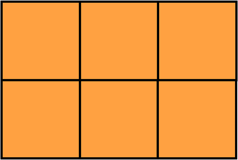 Orange Rectangle Fraction 6:6