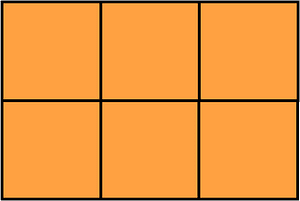 Orange Rectangle Fraction 6:6