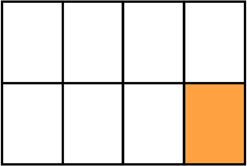 Orange Rectangle Fraction 1:8