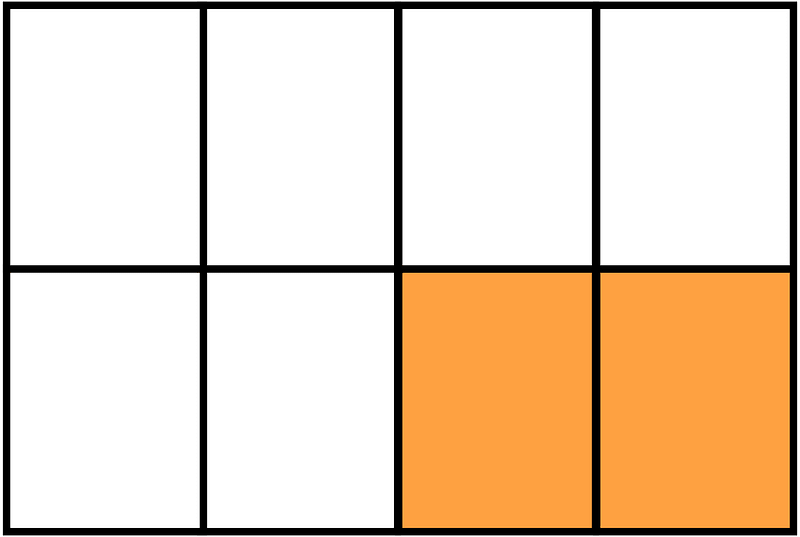 Orange Rectangle Fraction 2:8