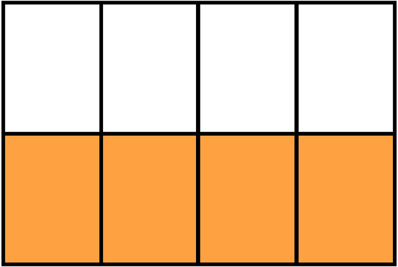 Orange Rectangle Fraction 4:8