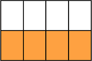 Orange Rectangle Fraction 4:8