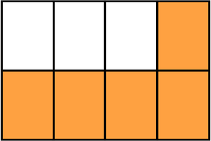 Orange Rectangle Fraction 5:8