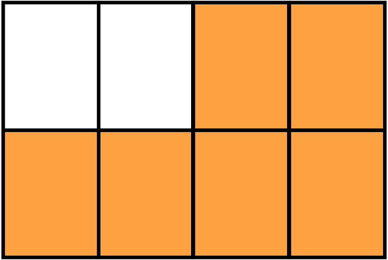 Orange Rectangle Fraction 6:8