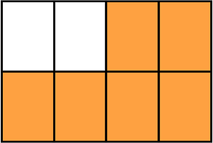 Orange Rectangle Fraction 6:8