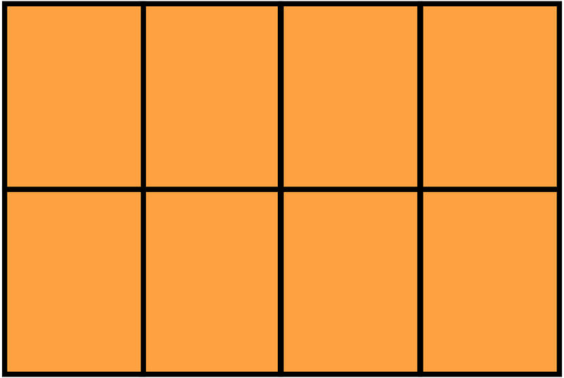 Orange Rectangle Fraction 8:8
