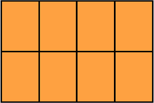 Orange Rectangle Fraction 8:8