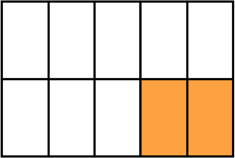 Orange Rectangle Fraction 2:10