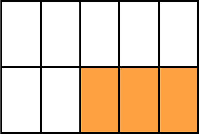 Orange Rectangle Fraction 3:10