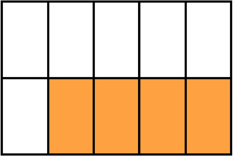 Orange Rectangle Fraction 4:10