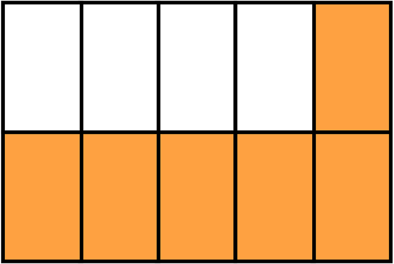 Orange Rectangle Fraction 6:10