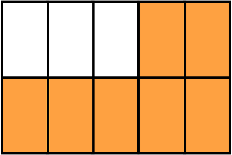 Orange Rectangle Fraction 7:10