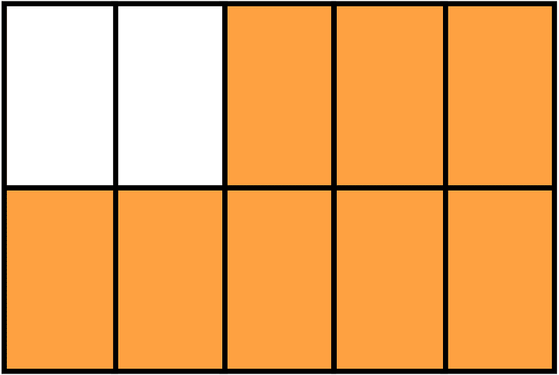 Orange Rectangle Fraction 8:10