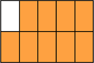 Orange Rectangle Fraction 9:10