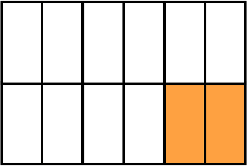 Orange Rectangle Fraction 2:12