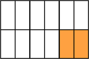 Orange Rectangle Fraction 2:12