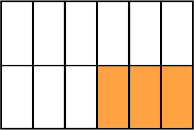 Orange Rectangle Fraction 3:12