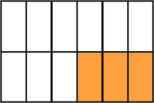 Orange Rectangle Fraction 3:12