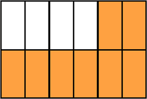 Orange Rectangle Fraction 8:12