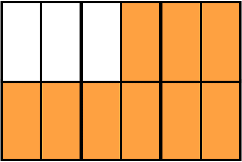 Orange Rectangle Fraction 9:12