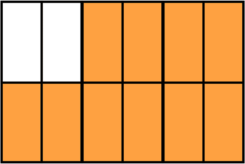 Orange Rectangle Fraction 10:12