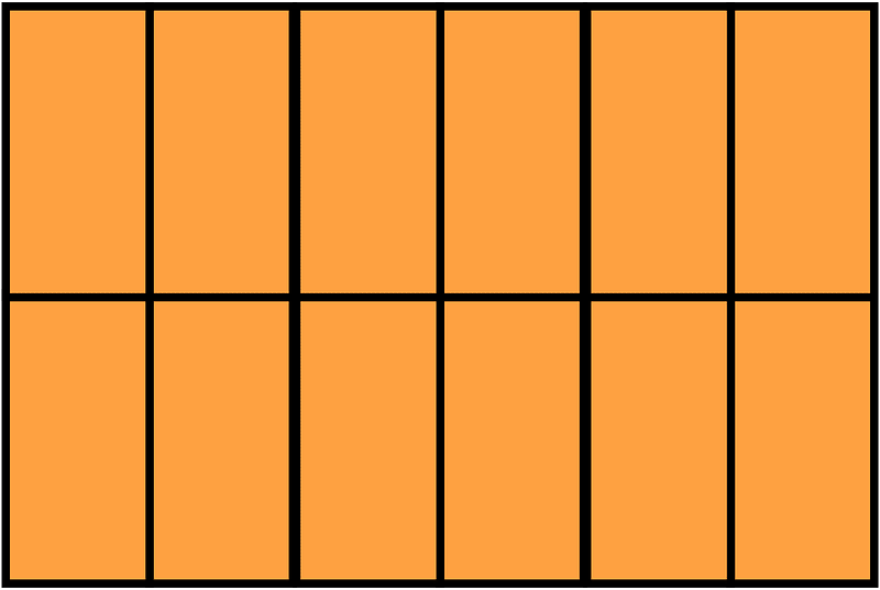 Orange Rectangle Fraction 12:12