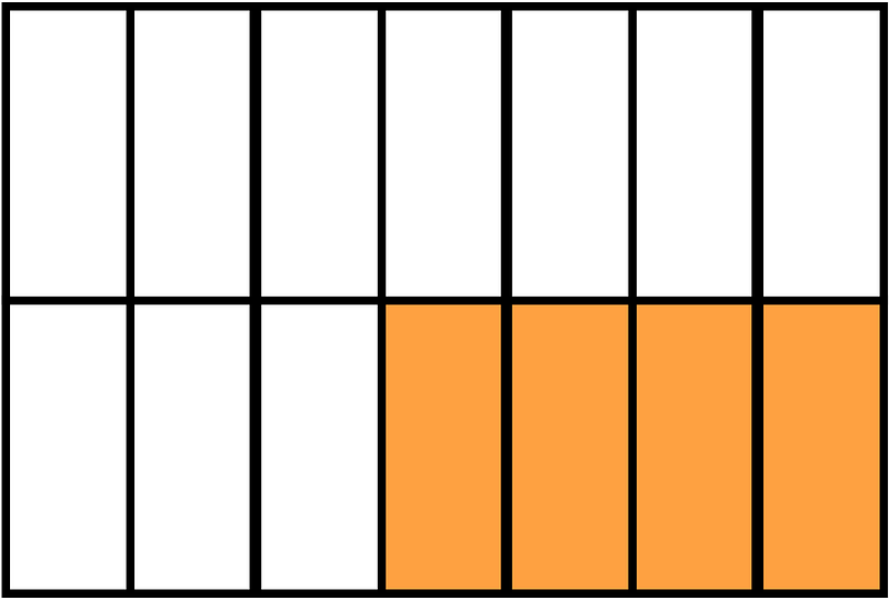 Orange Rectangle Fraction 4:14
