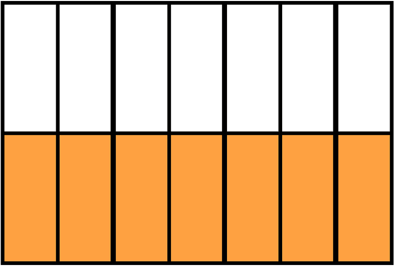 Orange Rectangle Fraction 7:14