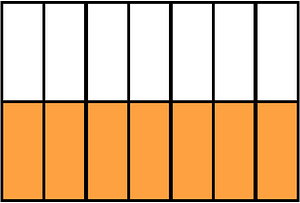 Orange Rectangle Fraction 7:14