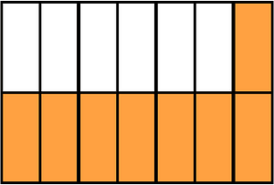 Orange Rectangle Fraction 8:14