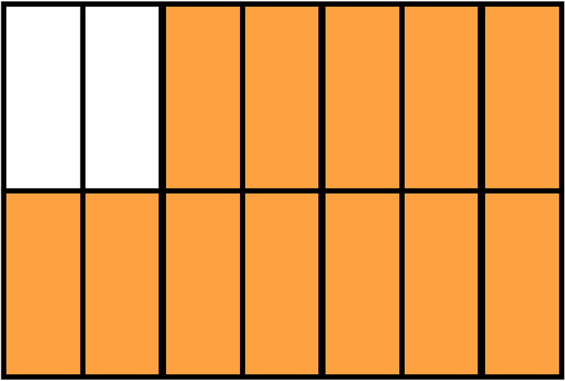 Orange Rectangle Fraction 12:14