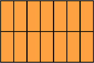 Orange Rectangle Fraction 14:14