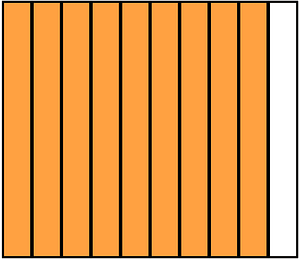 Orange Rectangle Fraction 9:10