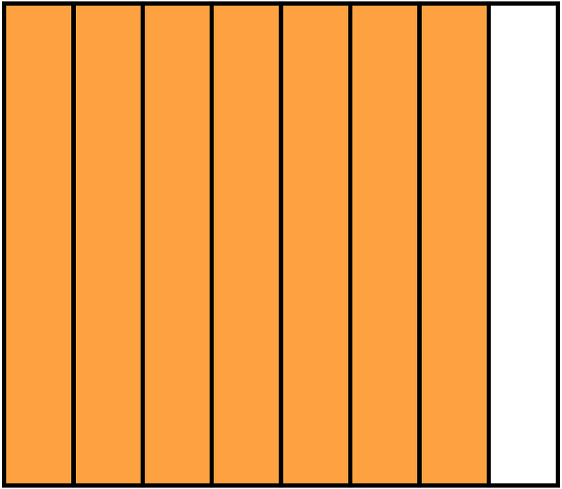 Orange Rectangle Fraction 7:8