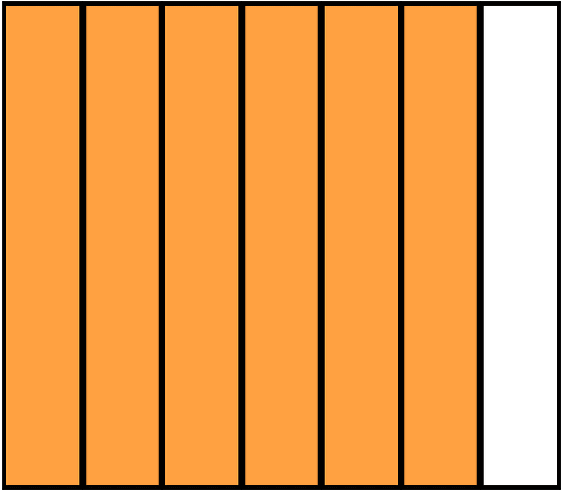 Orange Rectangle Fraction 6:7