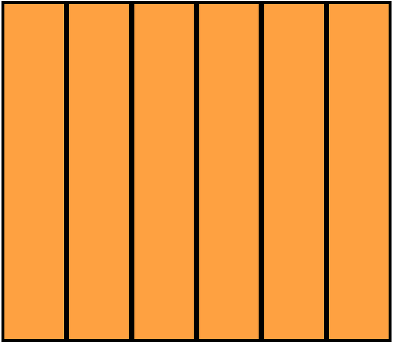 Orange Rectangle Fraction 6:6