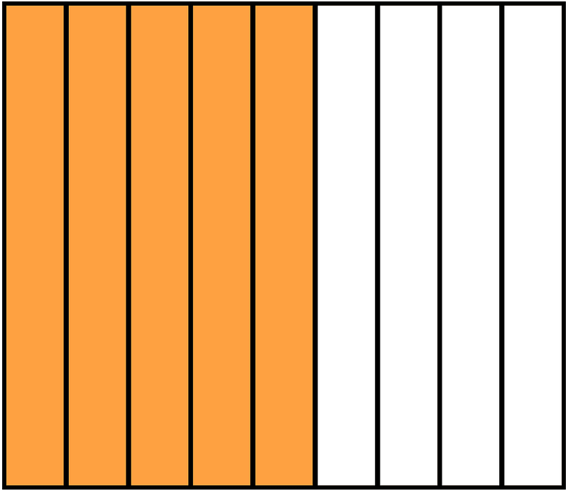 Orange Rectangle Fraction 5:9