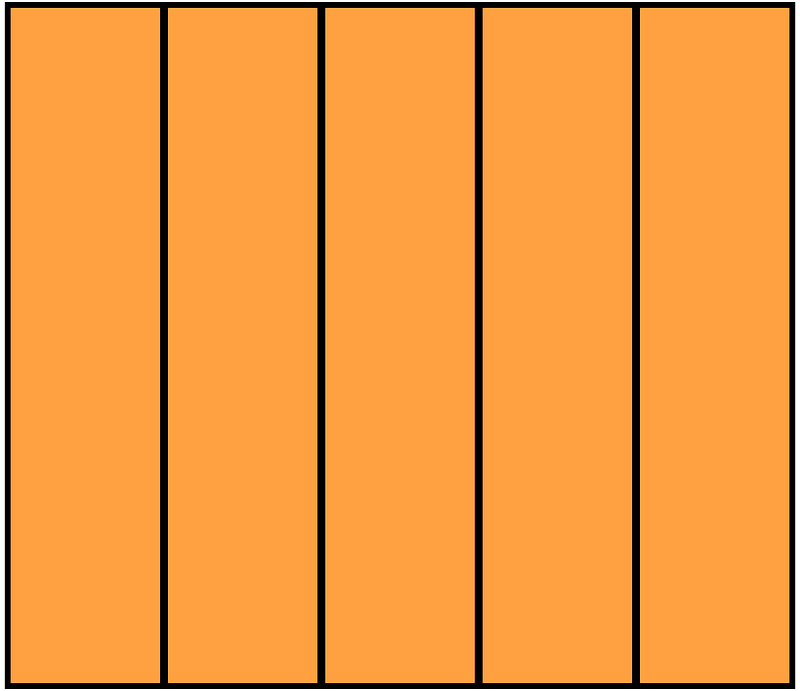 Orange Rectangle Fraction 5:5