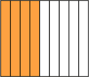 Orange Rectangle Fraction 4:9