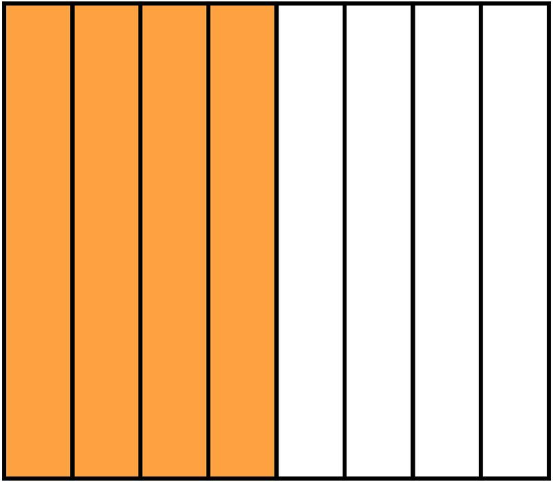 Orange Rectangle Fraction 4:8