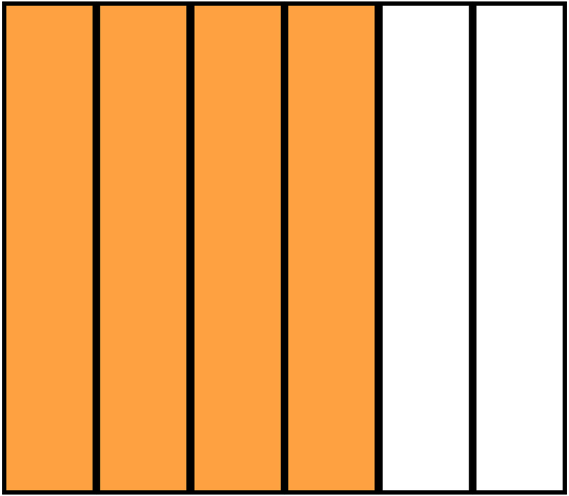 Orange Rectangle Fraction 4:6