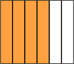 Orange Rectangle Fraction 4:6