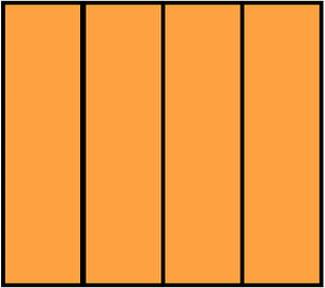 Orange Rectangle Fraction 4:4